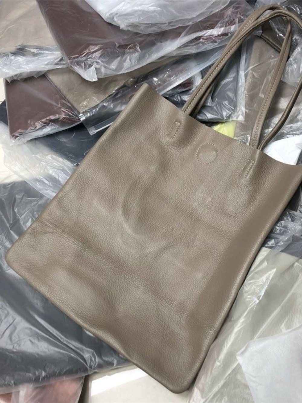 Genuine leather tote